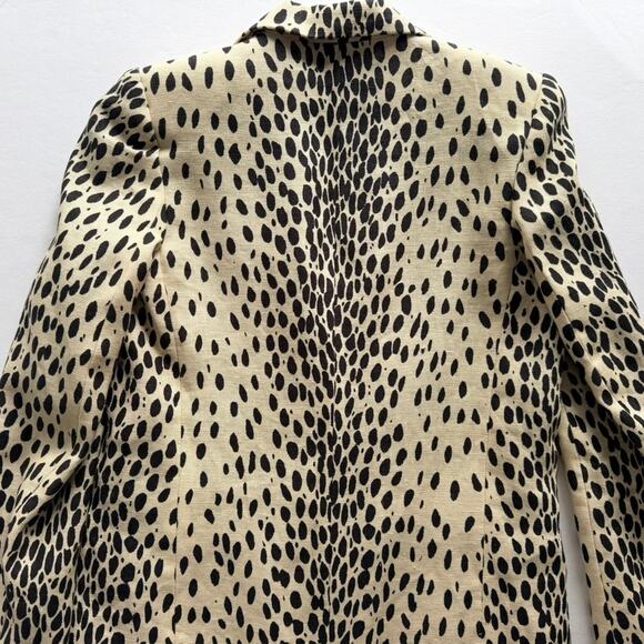 Emerson Fry Wing Tip Linen Jacket Leopard Size 4 NEW Cream Black - Picture 10 of 12